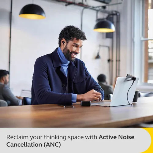 Vista 5 de Jabra Evolve2 - Auriculares inalámbricos con Bluetooth con cancelación activa de ruido y tecnología de voz multisensor, certificados para funcionar