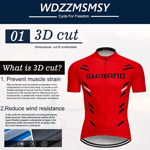 Vista 4 de Camiseta de manga corta para hombre, ciclismo y cremallera, para bicicleta