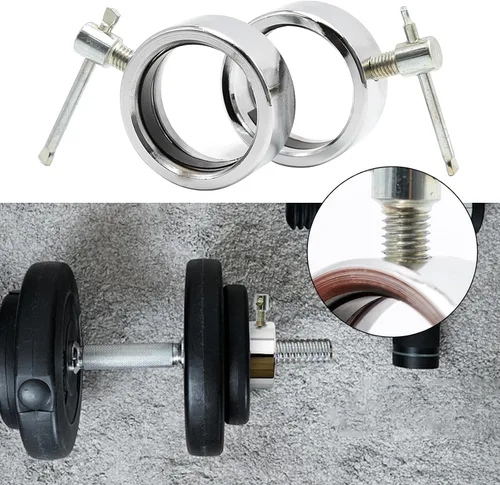 Vista 4 de Collares de bloqueo de barra olímpica, 2 piezas, se adapta a abrazaderas de tornillo de barra olímpica de 2 pulgadas, adecuado para entrenamiento