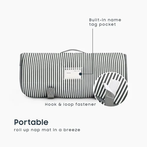 Vista 3 de Wake In Cloud - Tapete para siesta para niños pequeños con almohada y manta, tela 100% algodón, para niños y niñas de 3 años más en guardería