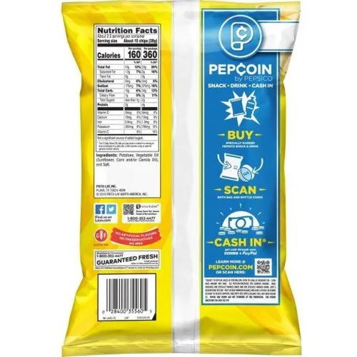 Vista 8 de Lays Classic Potato Chips, 2.25 onzas - 24 por caja.