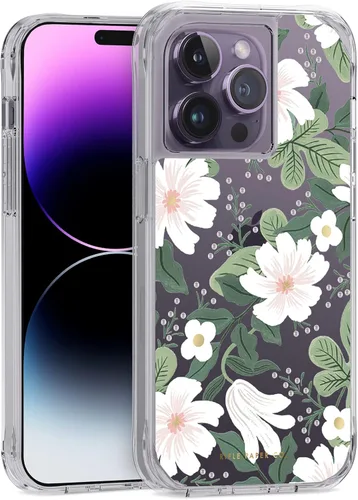 Vista 4 de Rifle Paper Co. Funda para iPhone 14 Pro [Funciona con cargador inalámbrico] [Protección contra caídas de 10 pies] Bonita funda para iPhone de 6.1