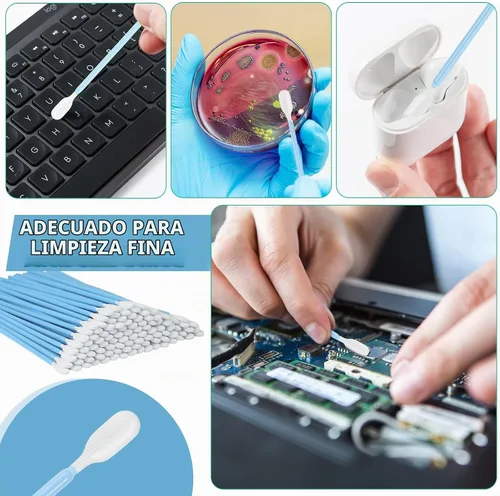 Vista 5 de Kit de hisopos de limpieza de espuma multiusos – Esponja de esponja sin pelusa para cámara, pistola, impresora de inyección de tinta, lente óptica