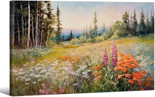 Vista 43 de Póster de paisaje campestre y lago, arte de pared de paisaje de naturaleza otoñal, 08 x 10 pulgadas, marco negro, pintura al óleo vintage de otoño