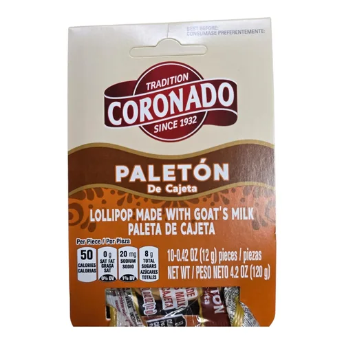 Vista 3 de Coronado Paleton De Cajeta Quemada - Paletas mexicanas de leche de cabra (4 x 10 unidades)