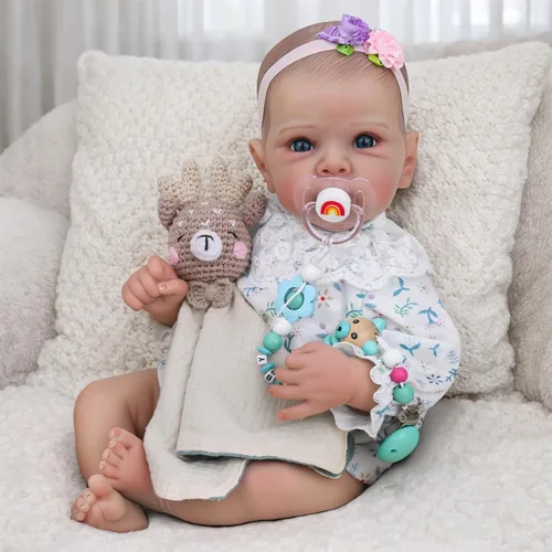 Vista 7 de WOOROY Muñecas realistas de bebé Reborn – 20 pulgadas de silicona realista bebé niña con cuerpo de vinilo completo, muñeca de bebé recién nacida