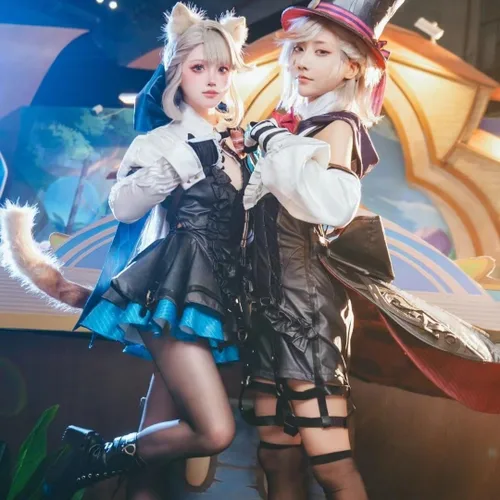 Vista 7 de Lyney - Conjunto de disfraz de Genshin Impact, talla M