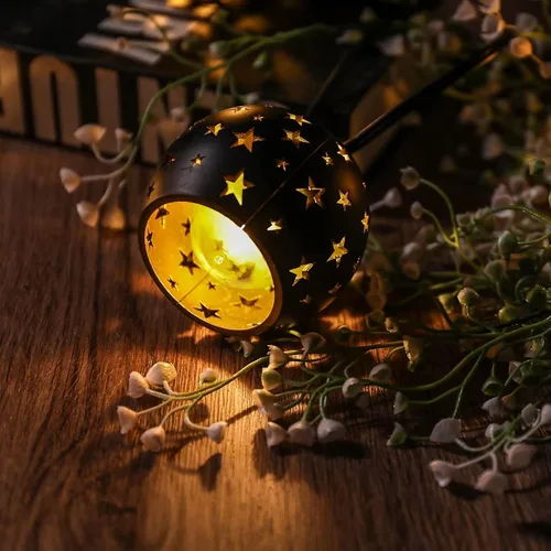 Vista 7 de Vigdur Guirnalda de luces tipo farol, tira de luces de estrella enchufable con 10 bombillas G40 transparentes y pantallas de plástico de estrella