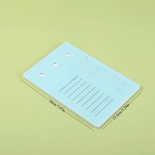 Vista 2 de Paleta de extensiones de pestañas acrílicas, organizador de pestañas postizas para injerto, bandeja de pestañas, paleta de pinzas adhesivas de azul