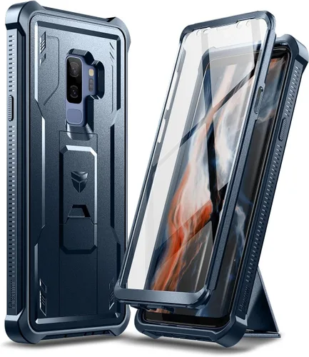 Vista 9 de Dexnor Funda para Samsung Galaxy S9+ Plus, [protector de pantalla y soporte integrados] Protección de grado militar resistente a prueba de golpes