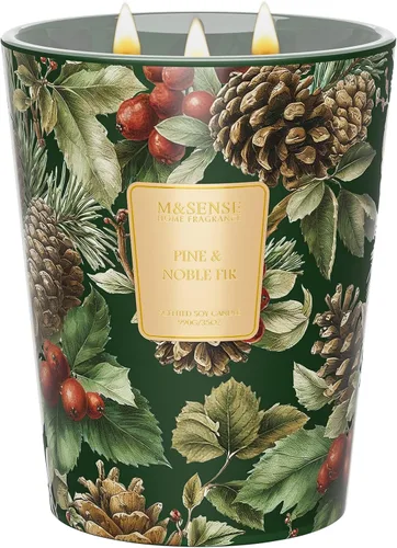 Vista 9 de M&SENSE - Vela de cera de soja natural aromática de 35 onzas, extragrande, 3 mechas, 150 horas, larga duración, combustión lenta, para decoración