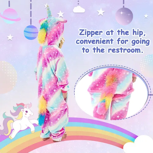 Vista 3 de UVIPC Disfraz de unicornio para niños, disfraz de Halloween de una pieza para Halloween