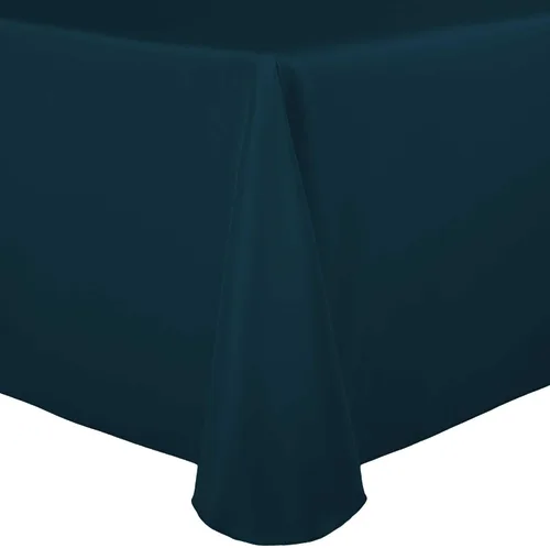 Vista 49 de Ultimate Textile 60 x 102 in Oval Tablecloth Polyester Linen - Machine Washable Stain & Wrinkle Resistant Seamless Design for Dining Events - Aqua