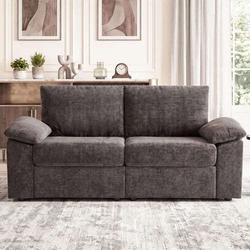 Vista 9 de Sofá de nube en forma de L de 101 pulgadas, sofá modular para sala de estar Beige
