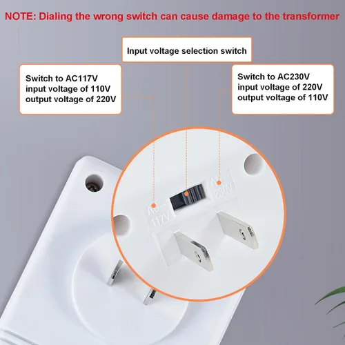 Vista 4 de Adaptador de viaje del convertidor de voltaje de 150 W, convertidor de corriente AC110V/120V a 220V/240V Step-Up & Down Transformador