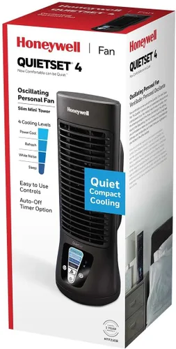 Vista 7 de Honeywell QuietSet - Ventilador de mesa personal, ventilador oscilante de escritorio personal para dormitorio con funcionamiento silencioso, 4