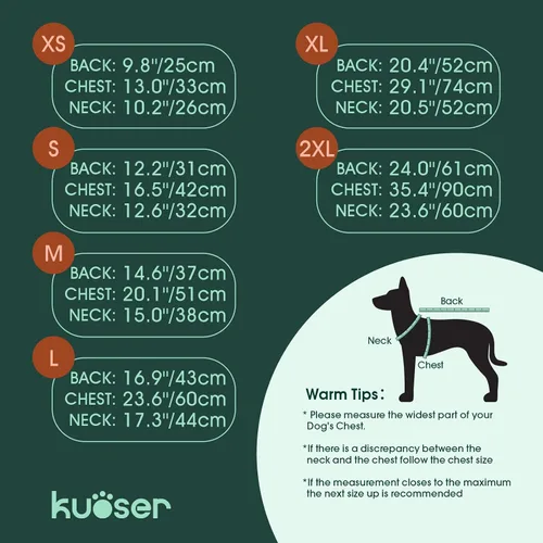 Vista 2 de Kuoser Abrigo de invierno para perro, chaqueta cálida impermeable, suave forro polar acolchado Ropa para perros con cremallera trasera fácil