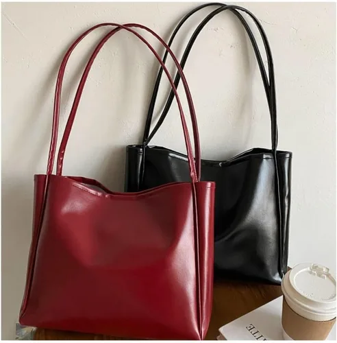Vista 5 de Bolsos de gran capacidad PU Durable Hombro Mujeres Negro