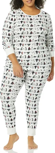 Vista 3 de Tienda Essentials Women's Snug-Fit Cotton Pajama Set (Available in Plus Size)