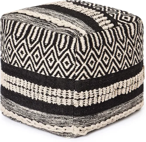 Vista 13 de REDEARTH · Puf otomano acolchado con relleno, textura de almacenamiento, cubo de granos, puf, reposapiés para sala de estar, dormitorio, guardería