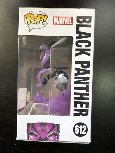 Vista 3 de Funko POP Marvel Collector Corps Exclusive Black Panther 612 Purple Glow