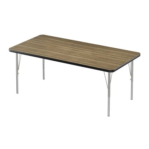 Vista 77 de Correll - Mesa rectangular de actividades para el aula de 30 x 60 pulgadas, altura ajustable (19-29 pulgadas), parte superior de granito gris, borde