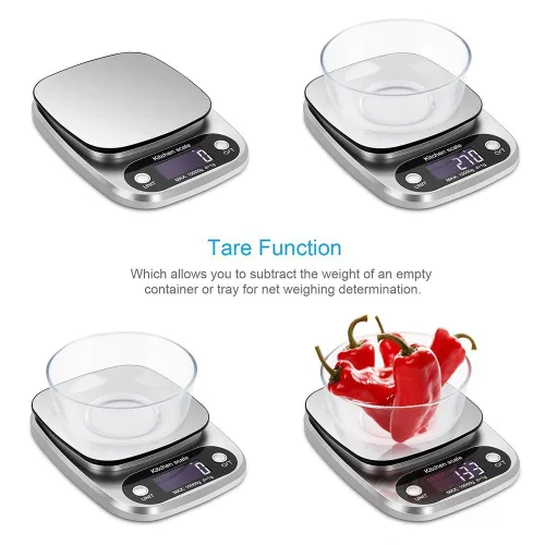 Vista 4 de Báscula de Alimentos 22lb Peso en Gramos, Básculas Digitales de Cocina y Onzas para Cocinar, Hornear