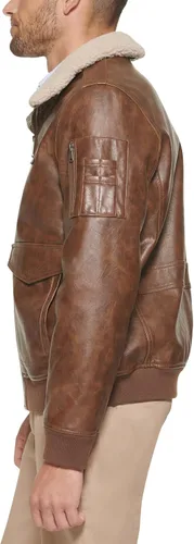 Vista 3 de Tommy Hilfiger Chaqueta bomber de piel sintética para hombre
