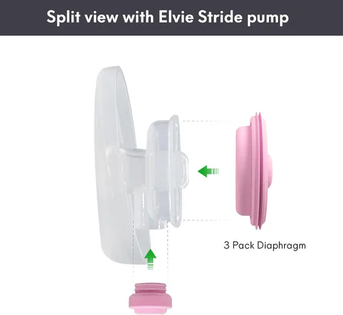 Vista 4 de Paquete de 3 sellos de bomba compatibles con extractor de leche Elvie Stride, diafragma Elvie Stride, membrana de silicona, para almacenamiento