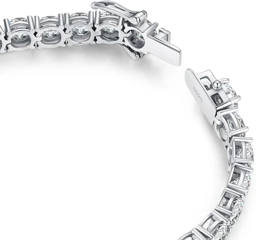 Vista 2 de Moissanite Tennis Bracelet for Men 925 Sterling Silver Wedding Diamond Tennis Bracelets for Women 18K White Gold Plated Classic Lab Created