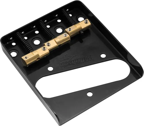 Vista 5 de Wilkinson WTB Vintage Telecaster Bridge 3 Sillines de latón compensado para guitarra eléctrica estilo Tele, negro