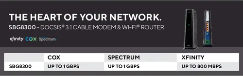 Vista 3 de Arris (SBG8300-RB) - Combo de Router de Módem de Cable - DOCSIS 3.1 Gigabit Rápido & WiFi AC2350, Comcast Xfinity, Cox, Spectrum & Más, Velocidades