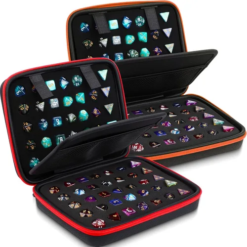 Vista 12 de Aoriher 1 Pcs Dice Case with Removable Slotted Tray for Storage Game Storage Case Dice Holder Holds up to 70/10 Sets (Blue)