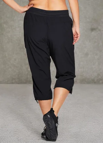 Vista 13 de RBX Active - Pantalón capri para mujer, talla grande, ligero, tejido, con cordón, estilo cargo