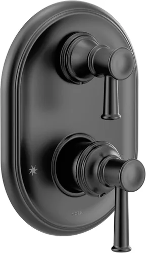 Vista 5 de Moen UT3322BN Belfield M-CORE Serie 3 - Moldura de ducha con 2 manijas con válvula de transferencia integrada, requiere válvula, níquel cepillado