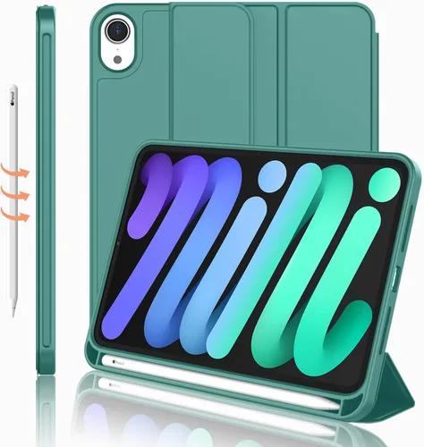Vista 24 de iMieet Funda para iPad mini 7 2024 (A17 Pro), Funda para iPad mini 6 (8.3 pulgadas, modelo 2021), Funda para iPad mini 7ª/6ª generación con soporte