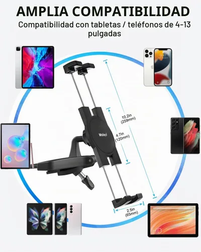 Vista 7 de Soporte para tablet de coche con ranura para CD, soporte para tableta de CD ultra resistente para automóvil con rotación de 360°, compatible