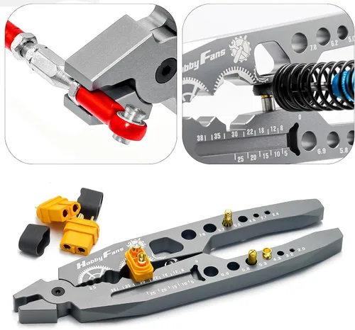 Vista 4 de Alicates de amortiguador de metal, abrazadera de bola de varilla y llave de rótula, juego combinado de herramientas RC multifunción para coche RC