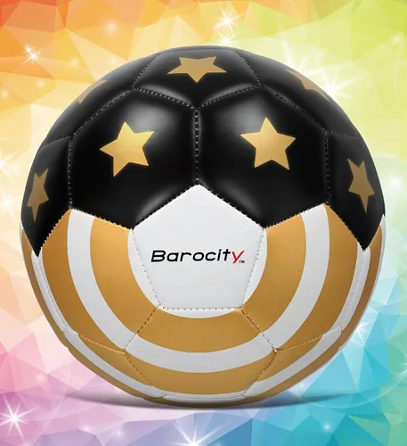 Vista 5 de Balón de fútbol dorado con la bandera de Estados Unidos – Pelota oficial de primera calidad con estrellas doradas, pelota de fútbol deportiva