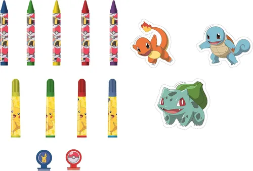 Vista 2 de Pokemon Kids - Juego de arte para colorear con pegatinas y sellos
