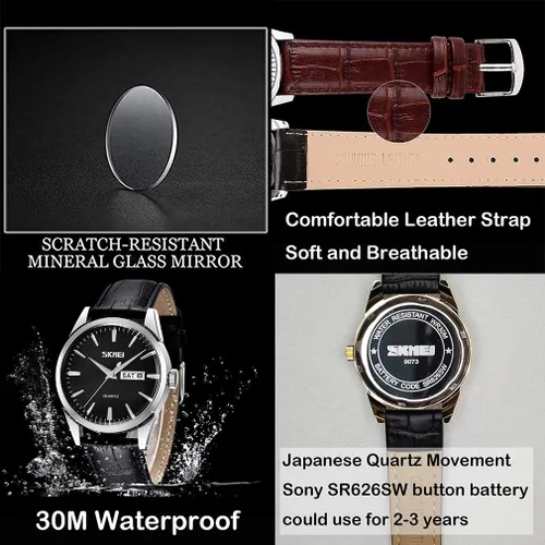 Vista 3 de SKMEI Par de relojes para parejas, hombres y mujeres, para él y para ella, juego de relojes para esposo, esposa, San Valentín, reloj de pulsera a