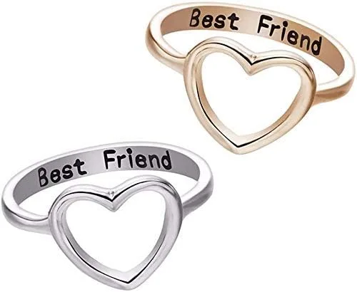 Vista 5 de Aineecy Infinity Love Heart Rings Set for Friendship Geometric Hollow Peach Heart Engraved Letter Index Finger Rings for Women Girls Graduation Gift