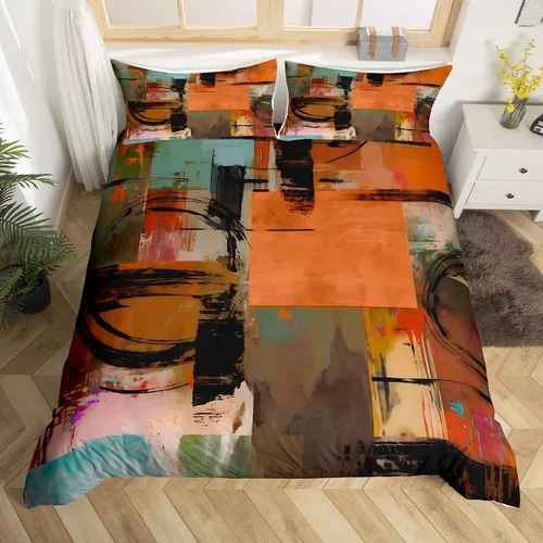 Vista 18 de Juego de funda de edredón con estampado de rana para niños, juego de ropa de cama Kawaii para decoración de habitación, diseño de hongos y rana
