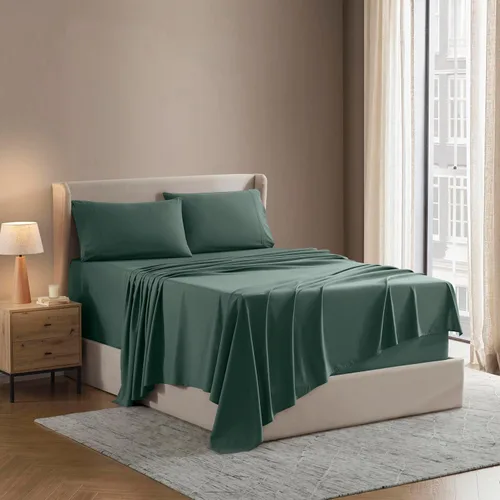 Vista 51 de Nestl - Juego de sábanas tamaño individual, sábanas de cama, color blanco, bolsillo profundo de 3 piezas 01-Blanco