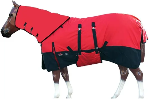 Vista 8 de HILASON 1200D Manta de invierno impermeable para caballo con cubierta para el cuello y envoltura para el vientre Mantas de participación