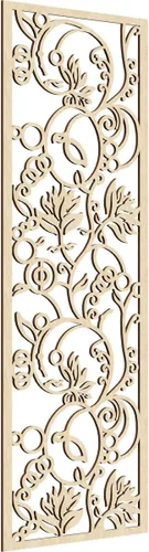 Vista 104 de Caspian Paneles de pared de madera con calado decorativo perforado, 9 3/8 pulgadas de ancho x 24 3/8 pulgadas de alto x 1/4 de alto, cereza