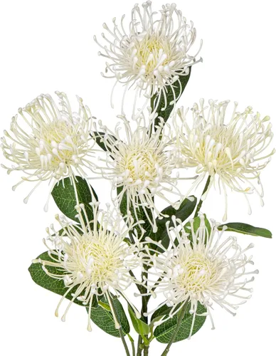 Vista 9 de Hollyone Flores artificiales azules de crisantemo de 33 pulgadas, 2 piezas, arreglo floral de mamá araña, flores artificiales grandes con 3 cabezas