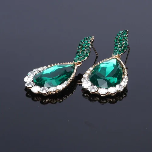 Vista 7 de Conjunto de joyería para mujer con diamantes de imitación de cristal, collar y pendientes, para vestido de novia