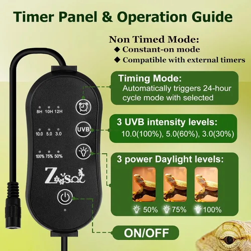 Vista 6 de Luz UVB para reptiles separada UVB y luz diurna 10W HO UVB LED