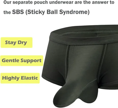 Vista 5 de ZONBAILON Men's Bulge Enhancing Brief Dual Pouch Underwear Breathable Bikinis Boxer Modal Trunk